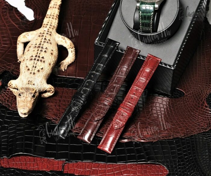 Läderarmband Alligatorband klockarmband 14mm 26mm