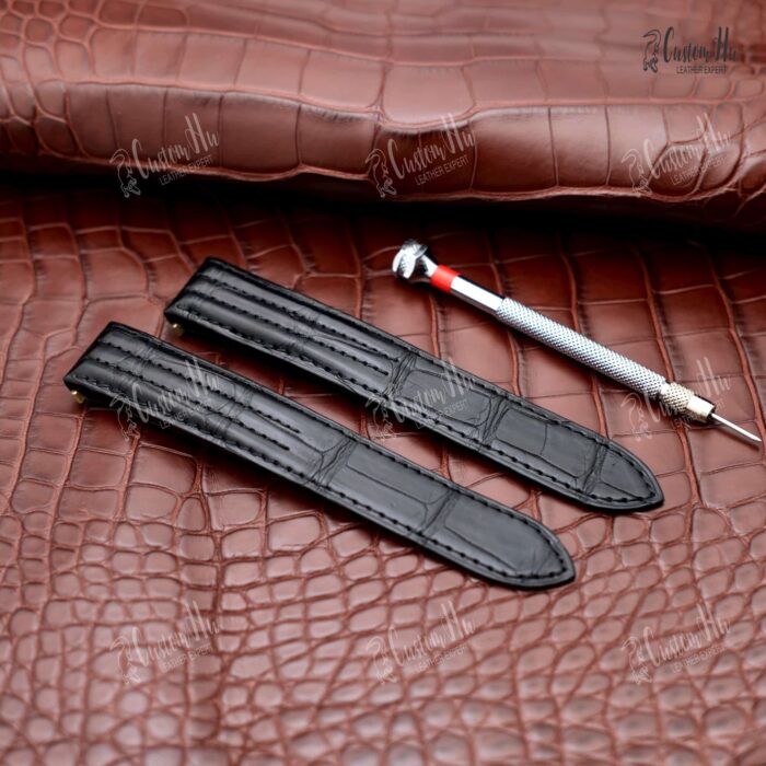 Cartier Roadster stropp XL 19mm Luksus alligator Håndlaget kompatibel