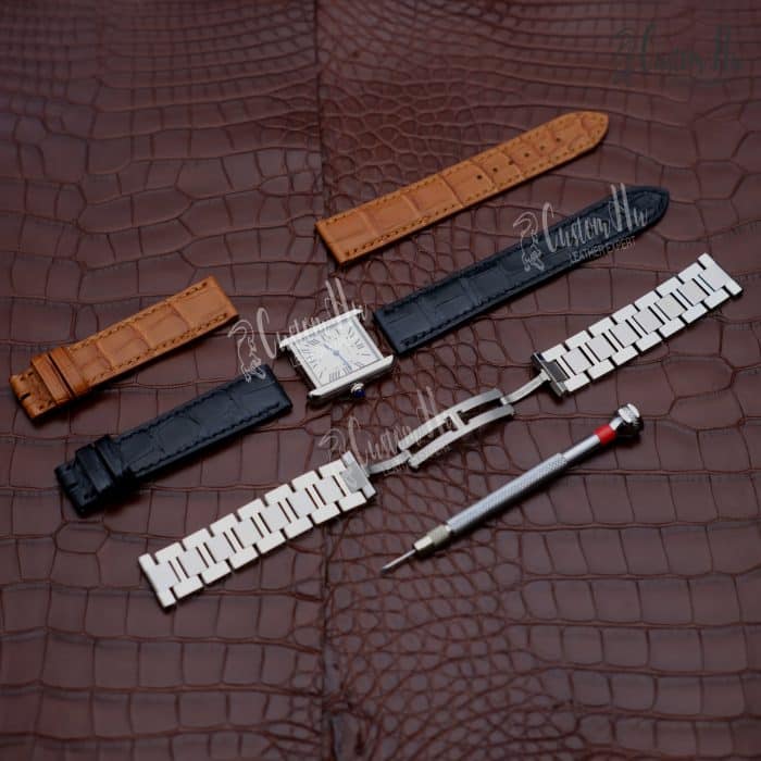 Cartier Tank Bracelet en cuir 20mm 18mm 17mm 16mm Alligator véritable