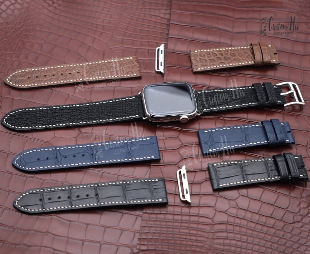 Bracelet de montre Apple Watch en alligator 44 mm, 42 mm, 40 mm, 38 mm
