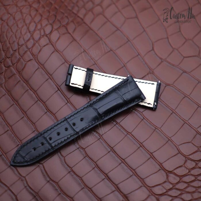 FranckMuller Cintrée Curvex pulseira 22mm pulseira de couro de crocodilo