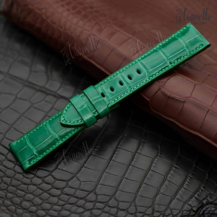 Compatível com Panerai Radiomir 1940 Strap 24mm Bracelete de couro de crocodilo