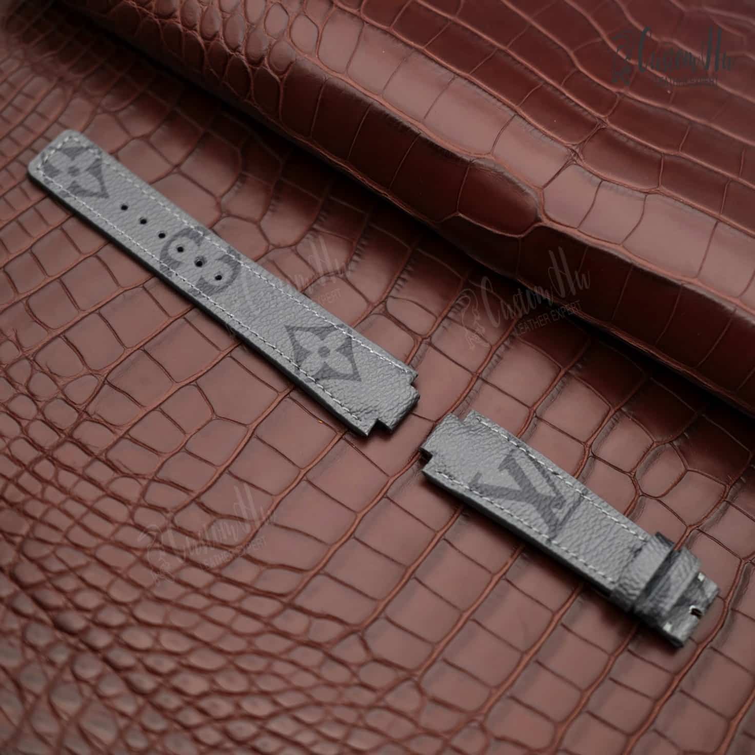 Genuine Leather Watch Band for LV Louis Vuitton Tambour Series Q1121 Q114k  Soft Comfortable Raised Mouth Watch Strap18 21mm