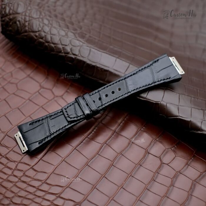 compatible Richard Mille 35 Strap Bracelet en cuir d'alligator 27 mm