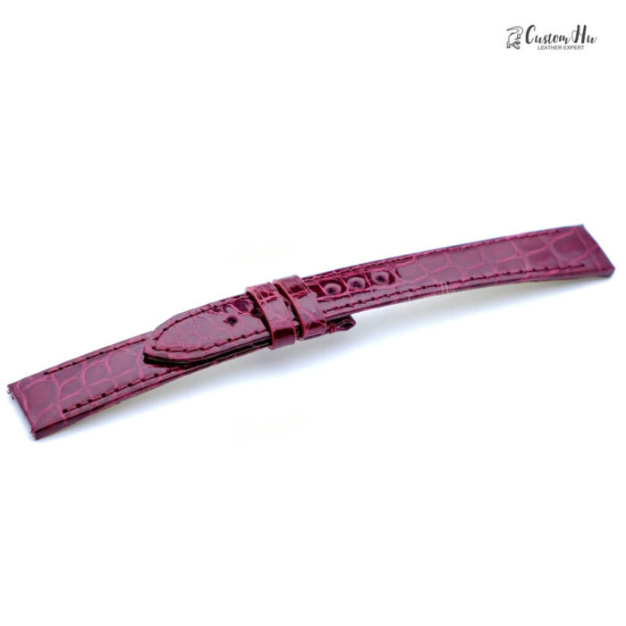 Compatible avec le bracelet bvlgari lvcea Bracelet en cuir d'alligator 16 mm