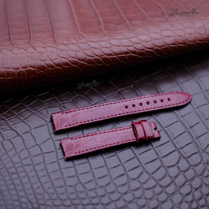 Compatible avec le bracelet bvlgari lvcea Bracelet en cuir d'alligator 16 mm