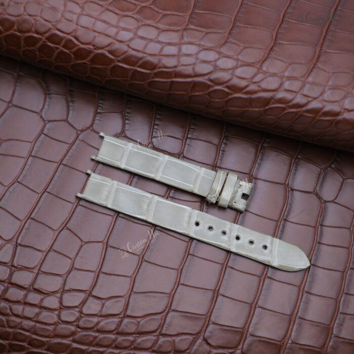 Compatível com a pulseira Van Cleef Arpels Alhambra 12 mm Pulseira de couro de crocodilo