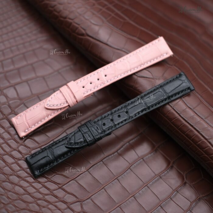 Compatible avec le bracelet franck muller Cintrée Bracelet en cuir d'alligator 16 mm