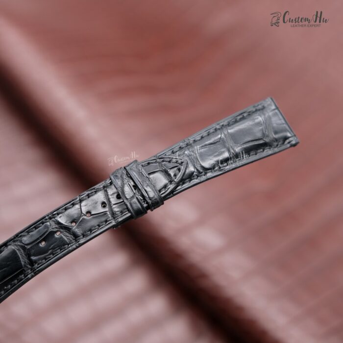 Compatible avec Jaeger LeCoultre Master Geographic Strap Bracelet en cuir d'alligator 20 mm