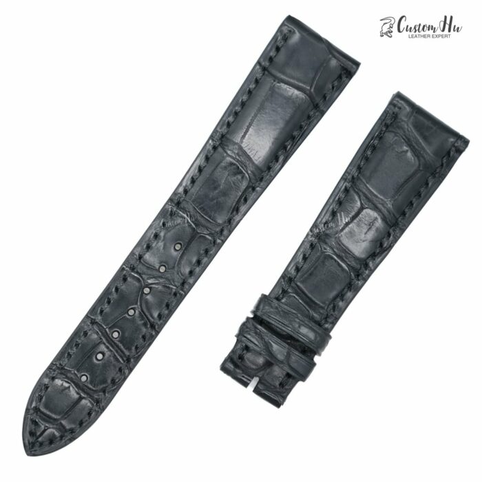 Compatible avec Jaeger LeCoultre Master Geographic Strap Bracelet en cuir d'alligator 20 mm