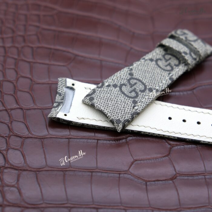 Kompatibel Gucci 114 2 klockarmband 26mm Läderarmband