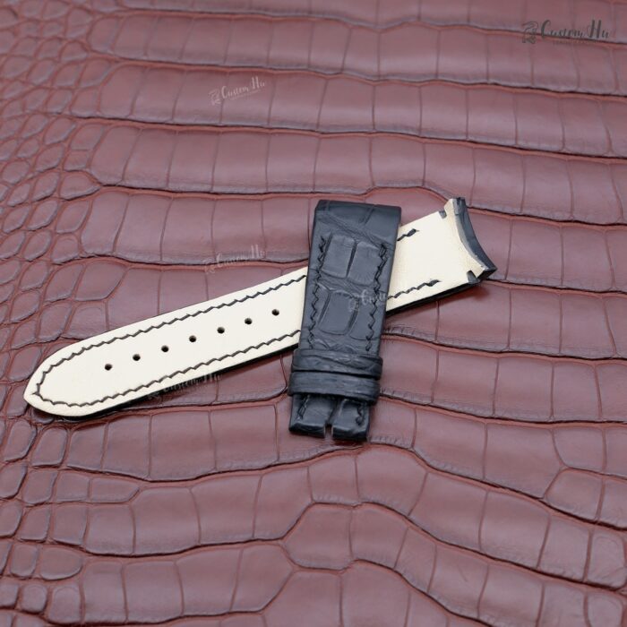 Bracelete de couro de jacaré compatível com Bvlgari BB41 S 21mm
