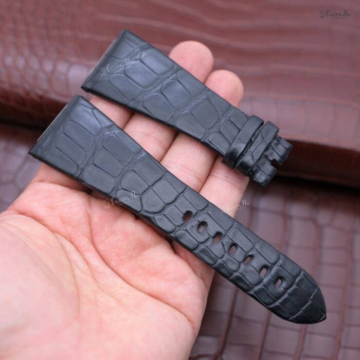 Kompatibel med Bvlgari Octo-rem 30mm Alligator Läderrem
