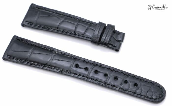 Uma pulseira de relógio LangeSöhne Datograph 20mm pulseira de couro de crocodilo