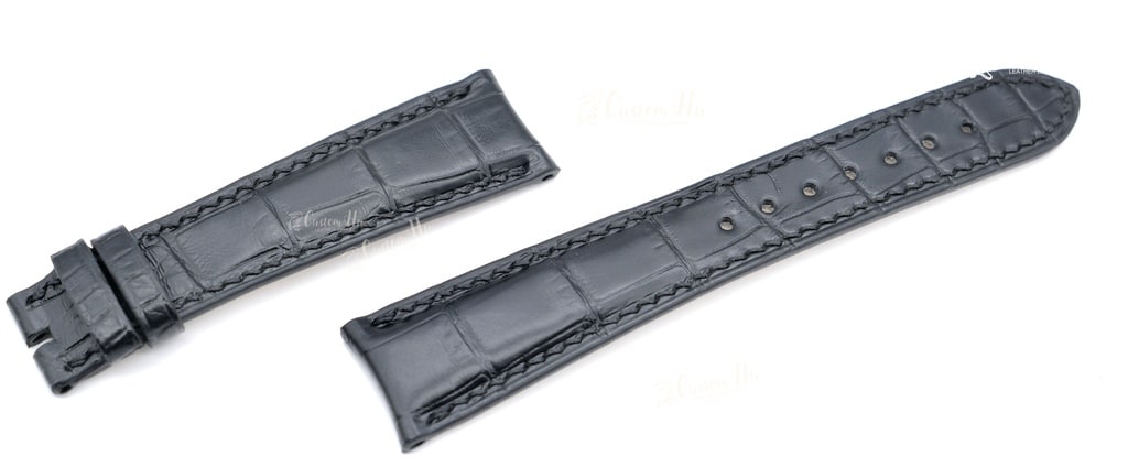 compatible Rolex Cellini Time Strap 20mm Bracelet en cuir d'alligator