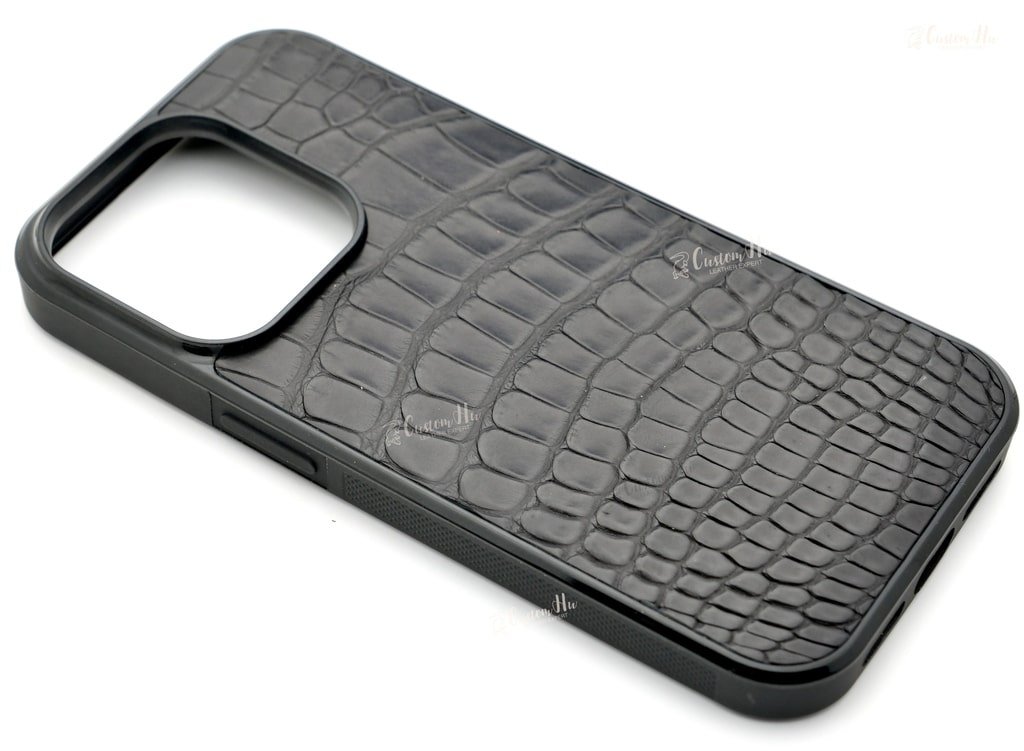 Custodia per telefono in pelle personalizzata custodia per telefono iPhone serie 13 14 Pro Max pelle di coccodrillo