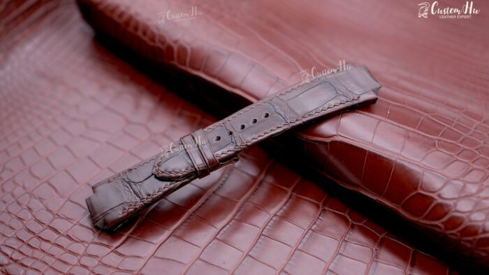 Compatible avec le bracelet Girard Perregaux Laureato Bracelet en cuir d'alligator 25 mm