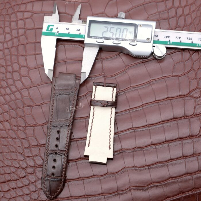 Kompatibel mit Girard Perregaux Laureato Armband 25 mm Alligatorlederarmband