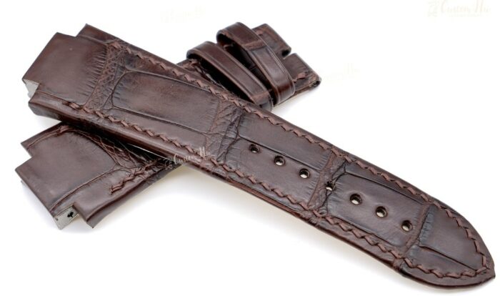 Compatible avec le bracelet Girard Perregaux Laureato Bracelet en cuir d'alligator 25 mm