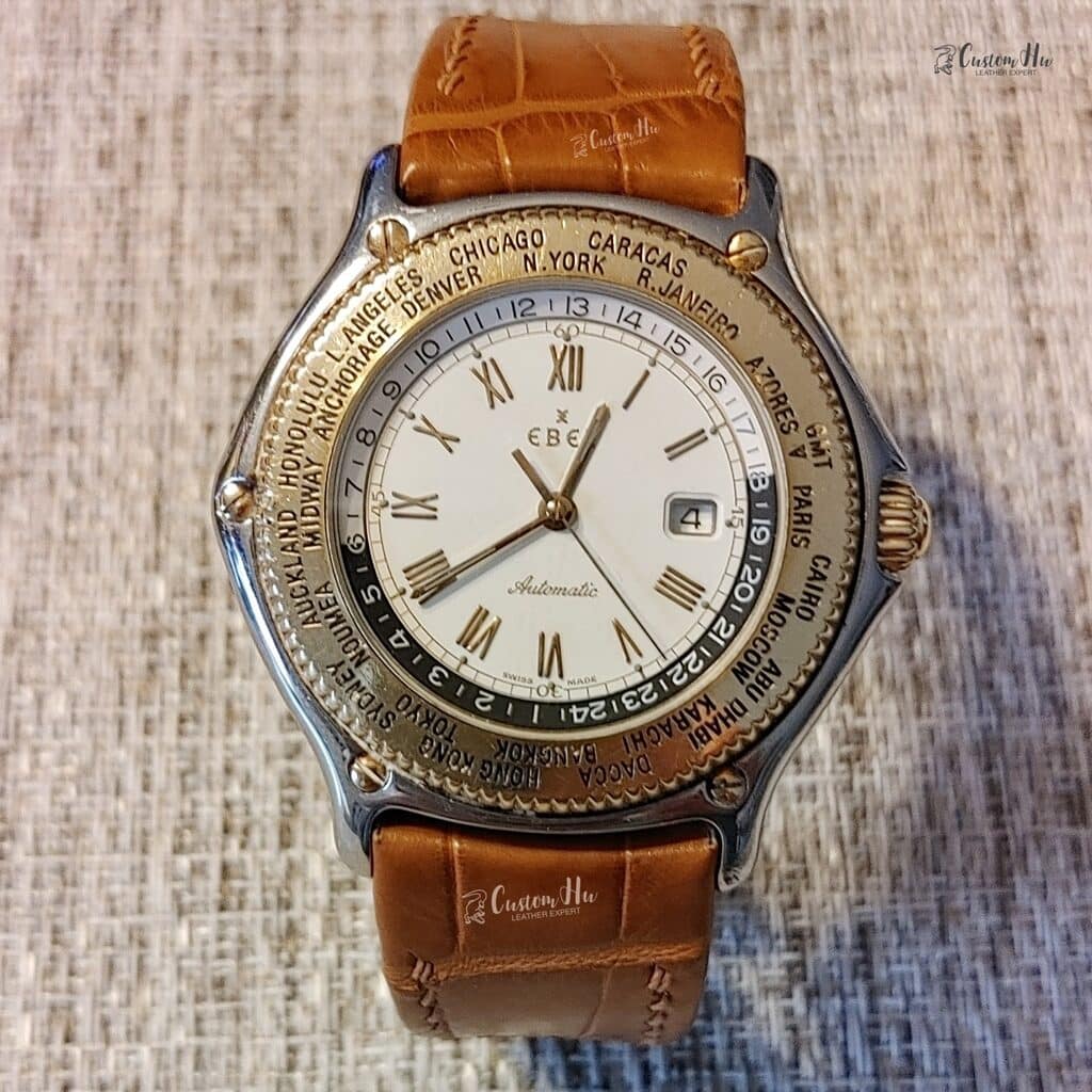 Ebel 1911 8134901 pulseira 20mm couro de jacaré