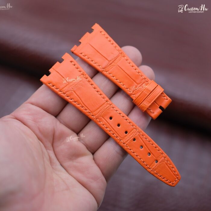 pulseiras ap royal oak pulseira de couro de crocodilo de 26 mm