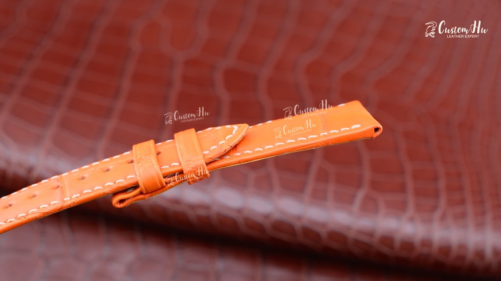 Montre personnalisée bracelet cuir crocodile requin autruche lézard bracelet peau de veau