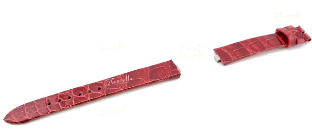 Bvlgari Lucea-Armband Bvlgari Lucea-Armband 15 mm Alligatorlederarmband Schwarz Rot