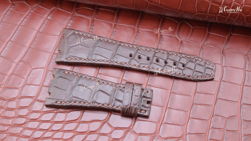 pulseiras ap royal oak pulseiras ap royal oak pulseira de couro de crocodilo de 26 mm