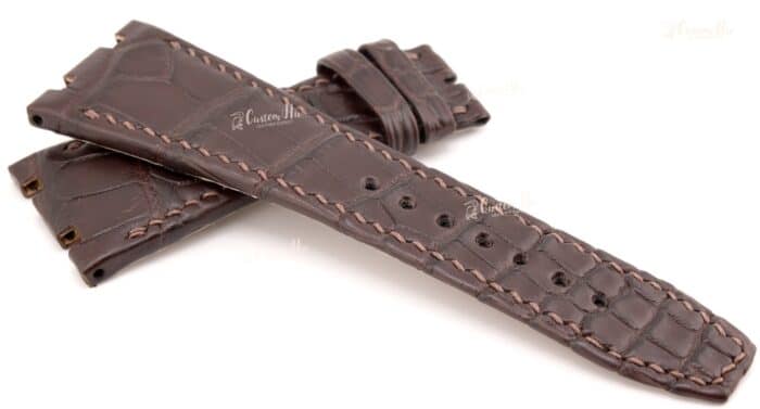 pulseiras ap royal oak pulseira de couro de crocodilo de 26 mm