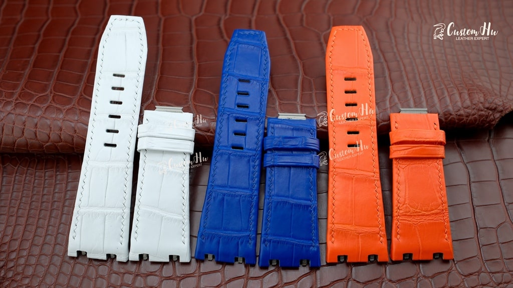 Bracelet de montre AP Royal Oak Bracelet de montre AP Royal Oak 30 mm Bracelet à dégagement rapide blanc orange bleu